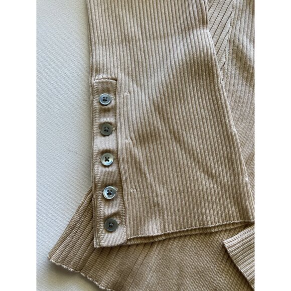 Banana Republic NWOT Sweater Boat Neck Oyster Beige Buttons Detail Large - Picture 4 of 8